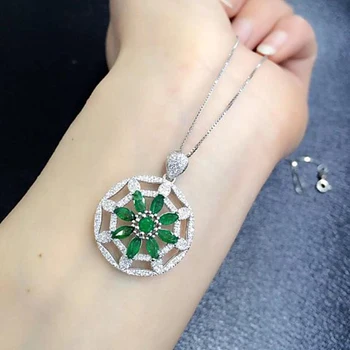 

Qi Xuan_Fashion Jewelry_Colombian Green Stone Fashion Necklaces_S925 Solid Silver Pendant Necklaces_Factory Directly Sales