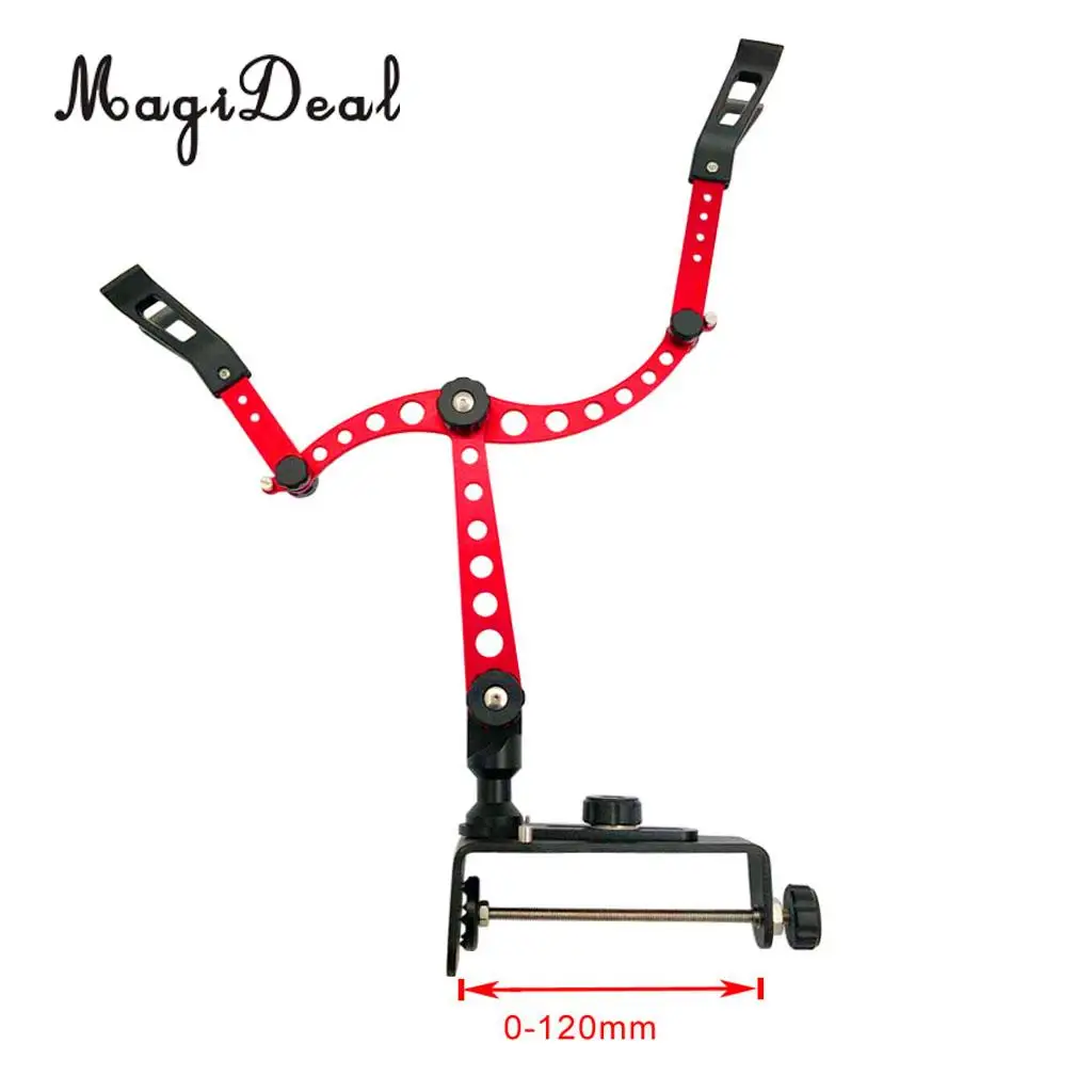 MagiDeal Adjustable Fishing Pole Rod Holder Clamp-On Boat Pole Kayak Rod Bracket Red for Flatable Fishing Boat Dinghy Accessory