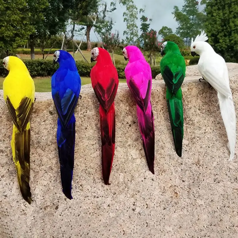 

1PC colorful Foam Feather Artificial Parrots Imitation Bird Model DIY Decor Home Outdoors Garden Wedding Decoration Ornament