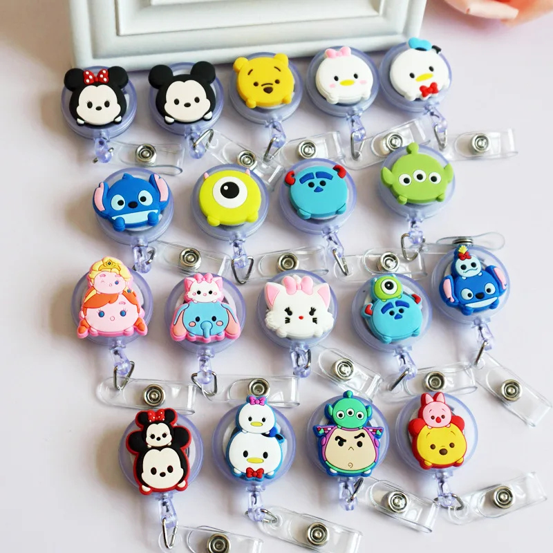 

1Pcs Cartoon Retractable Badge Reel Student Nurse Exihibiton ID Name Card Badge Holder Hospital School Offic