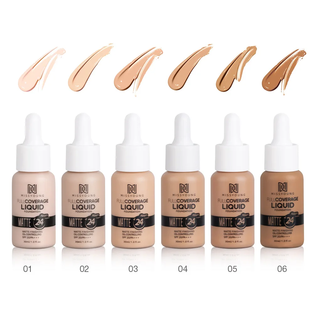 

Hot Matte Sunscreen Oil Control Whitening Moisturizing Liquid Foundation Brighten Skin Color Waterproof Concealer Liquid TSLM1