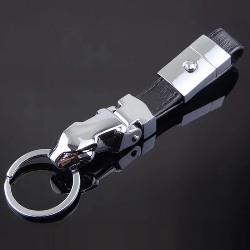 

ADOMANER Men Stainless Steel Car Key chain Female Black Leather Bag Buckle KeyChains 2019 New Fashion KeyRings Trinkets Wolesale