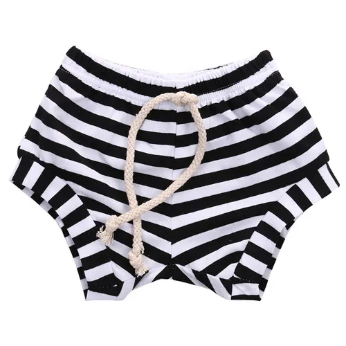 Милые мешковатые шорты для маленьких мальчиков и девочек летние шаровары в полоску для малышей - Цвет: Черный