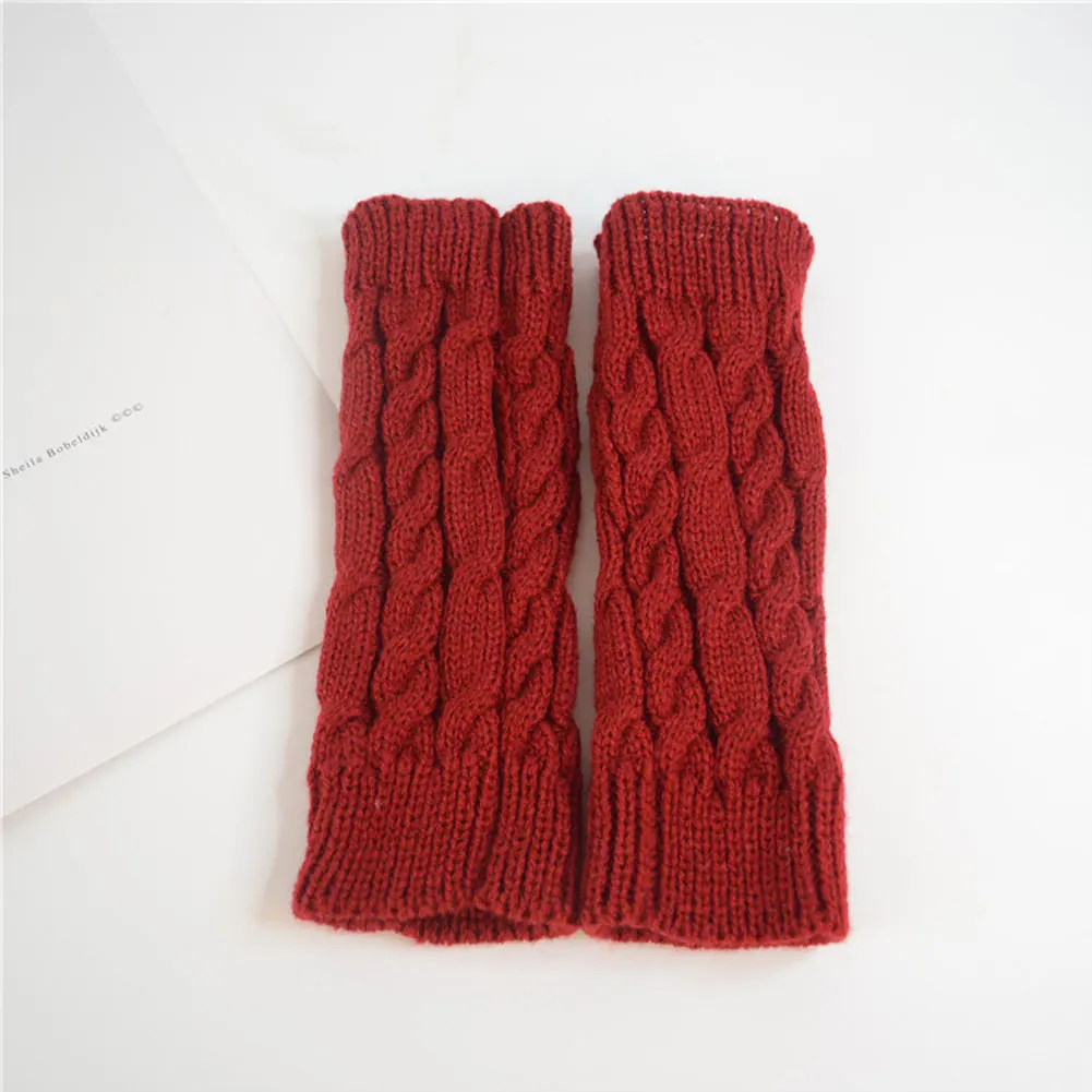 Women Gloves Stylish Hand Warmer Winter Gloves Women Crochet Knitting Mitten Warm Fingerless Gloves 7 Colors