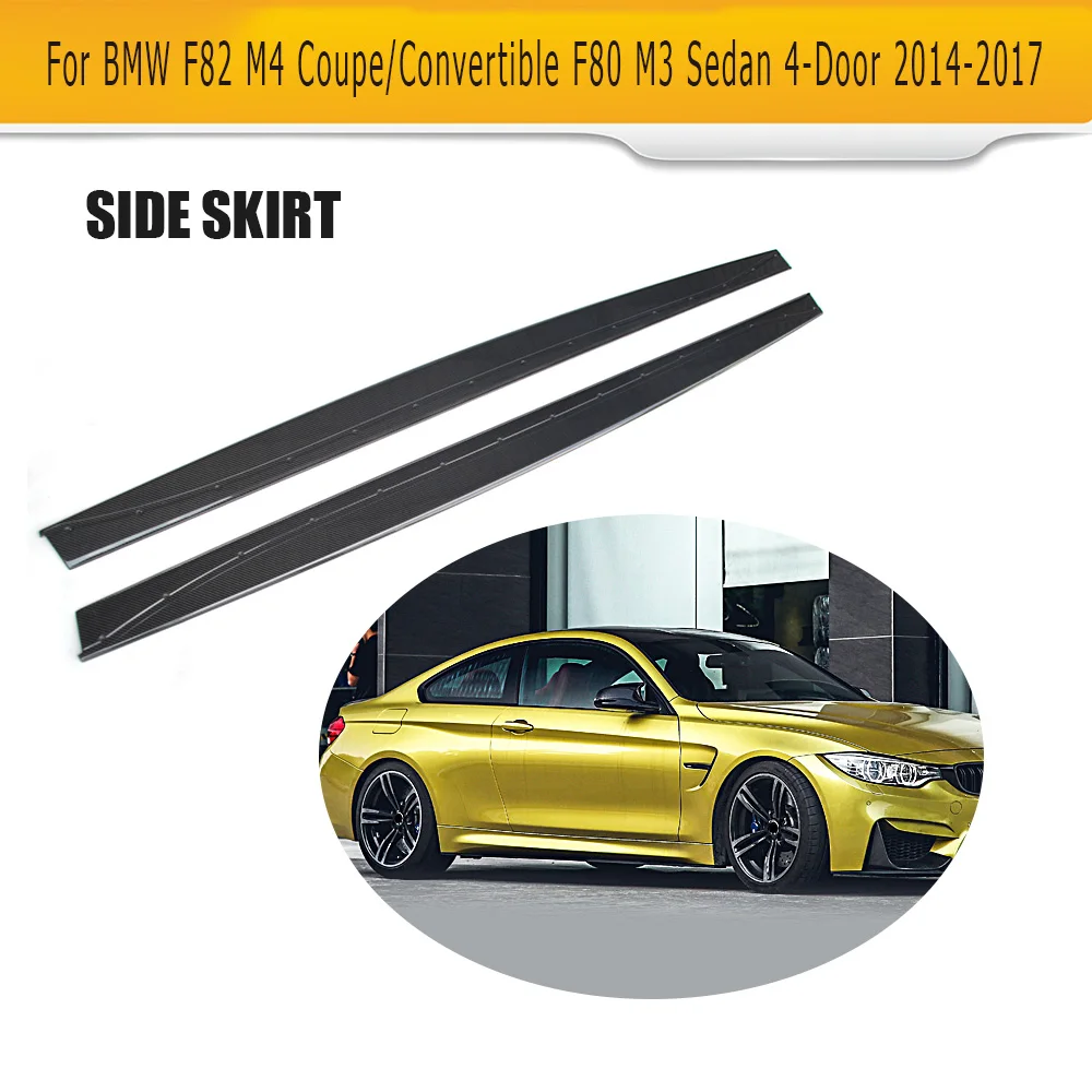 Carbon Fiber Car Side Skirts Apron For Bmw F80 M3 F82 M4 Sedan