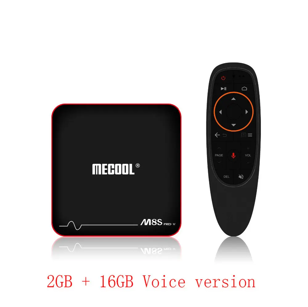 ТВ-приставка Mecool M8S Pro W Android Voice 4 K, четырехъядерный процессор Amlogic S905W, 1 ГБ, 2 Гб, DDR3, 8 ГБ, 16 ГБ, 2,4 ГБ, Wi-Fi, ТВ-приставка с голосовым управлением - Цвет: Красный