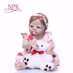 NPK Boneca Reborn розовый маленький клубничный полный винил Reborn Baby Doll игрушки Реалистичные Детские День рождения Рождественский подарок Горячая