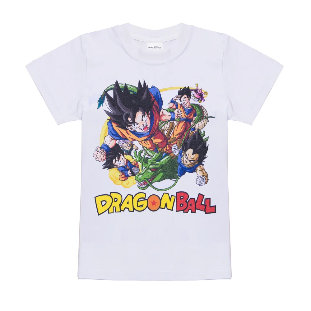 Хлопковые футболки с драконами и шариками Z Surper Saiyan Goku для детей, белая футболка с изображением дракона и Шарика Z veget, короткие футболки с круглым вырезом для малышей