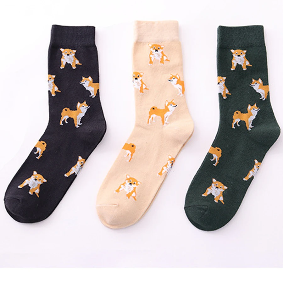 2018 New Cute Kawai Cartoon Women Combed Cotton Socks Women Funny Gift Shiba Inu Cat Pig Corgi Lovely Animal Pattern