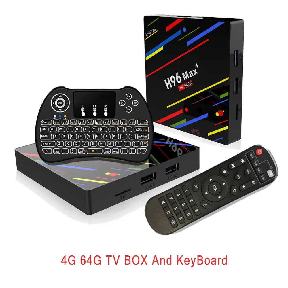 EStgoSZ H96 MAX Plus Android 9,0 smart tv Box 4 Гб ОЗУ 64 Гб ПЗУ телеприставка RK3328 2,4G/5G Wifi 4K H.265 4 ГБ 32 ГБ медиаплеер - Цвет: 4G 64G Keyboard