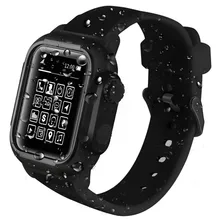 Водонепроницаемый ударопрочный чехол для Apple Watch Series 4 3 5 мягкий силиконовый спортивный ремешок для iwatch 44 мм браслет 42 мм 40 мм