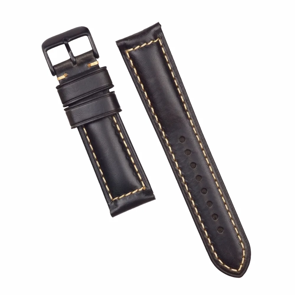 Ремешок для наручных часов из вощеной кожи 18/20/22 мм|watch strap|vintage watch strapblack buckle |