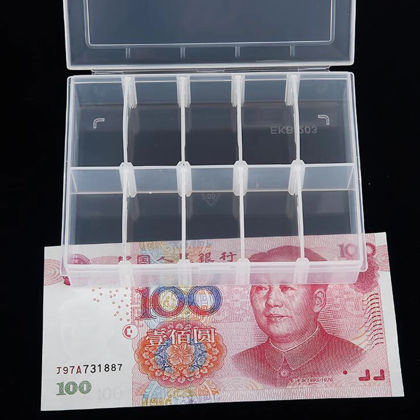 1 PC nuevo 10 ranuras celdas caja de herramientas de joyería portátil con número anillo contenedor piezas electrónicas tornillo de almacenamiento de componentes caja 1 PC nuevo 10 ranuras celdas caja de herramientas de joyería portátil con número anillo contenedor piezas electrónicas tornillo de almacenamiento de componentes caja