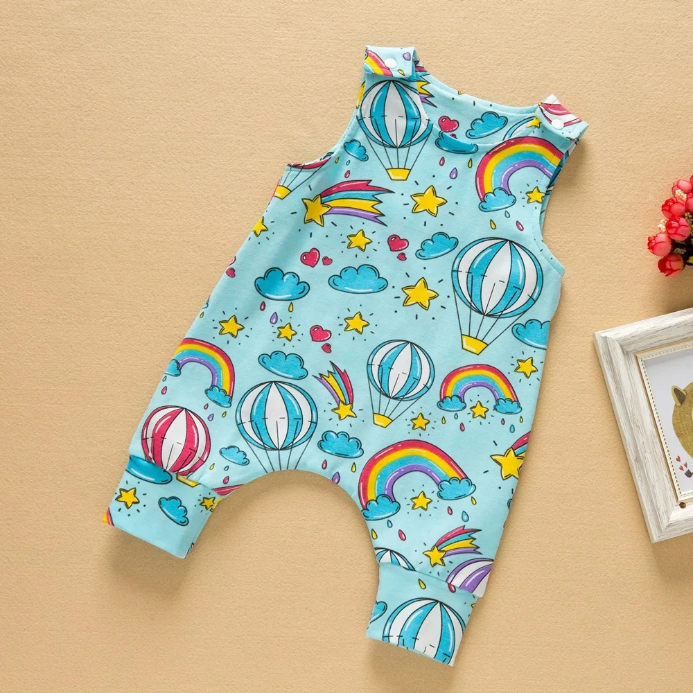 2018 جديد الطفل أطفال طفل طفلة ملابس الاطفال أزياء الوليد أكمام قصيرة رومبير rainbow بذلة playsuit sunsuit