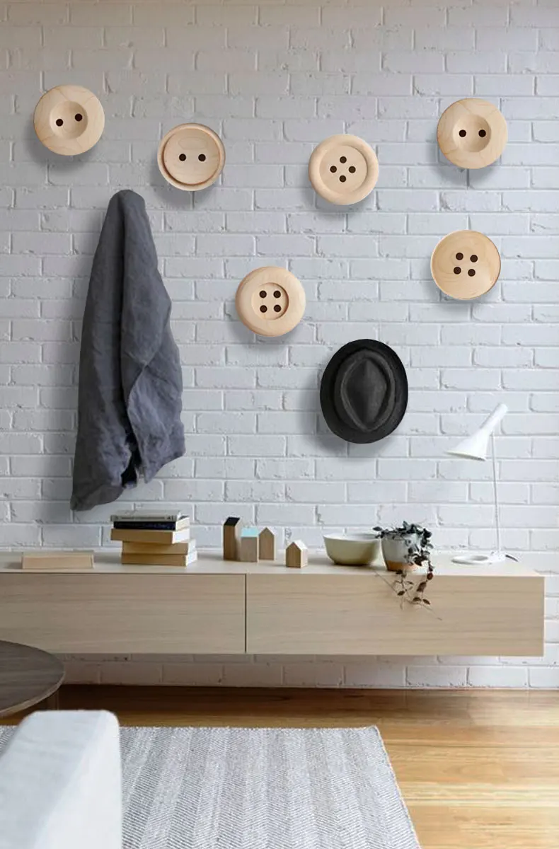 decorative wall hangers hooks on Woody Robe Hooks Home Decor Knobs Wall Hanger With Nail Natural Oak Wood Button Handrail Wall Storage Shelf Rack 15x4cm Hanger With Hooks Hanger Wallhanger Hook Aliexpress