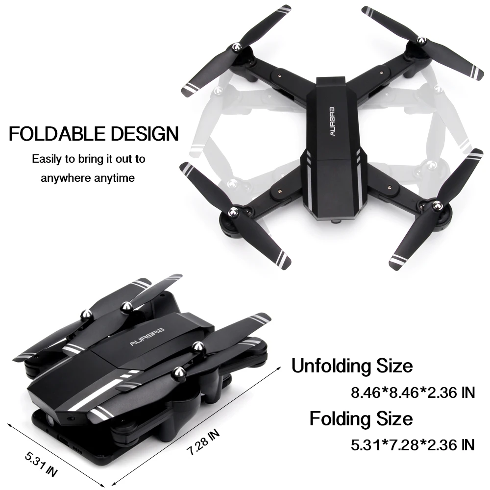 Складной Радиоуправляемый Дрон INKPOT Q39 с камерой 2.0мп HD FPV профессиональный