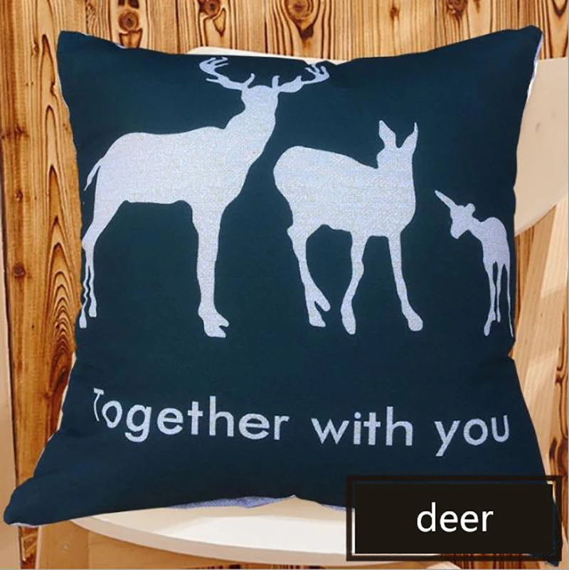 Чехол для подушки с рисунком личи из мультфильма, размер 40x40 см/45x45 см, наволочка из полиэстера, домашний декоративный чехол для подушки s - Цвет: deer