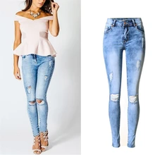 Обтягивающие джинсы, женские джинсовые брюки, нестандартные потертые рваные брюки-карандаш до колена, повседневные брюки, Стрейчевые рваные джинсы