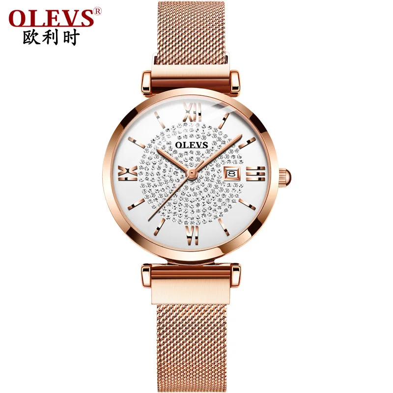 

Watch Woman's Wristwatches magnetic mesh with starry Quartz fashion luxury watch Waterproof Women Wrist Clock Relogio Feminino