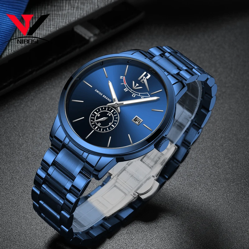 NIBOSI 2018 Mens Watches Top Brand Luxury Original Analog Watch For Men Waterproof/Luxury Casual Stainless Steel Erkek Kol Saati