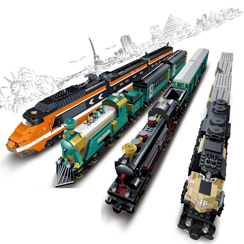

Qunlong 800Pcs Skytrain Electric Rail Train Container DIY Building Block Toy For Kid Compatible Blocks Minecrafted Holiday