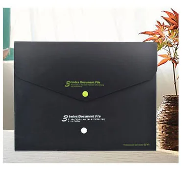 Black Green EZONE 1 шт. A4 Кнопка сумка для файлов большая емкость многослойная папка 8 цветов сумка для информации о собрании креативные канцелярские принадлежности новинка - Цвет: Black Green