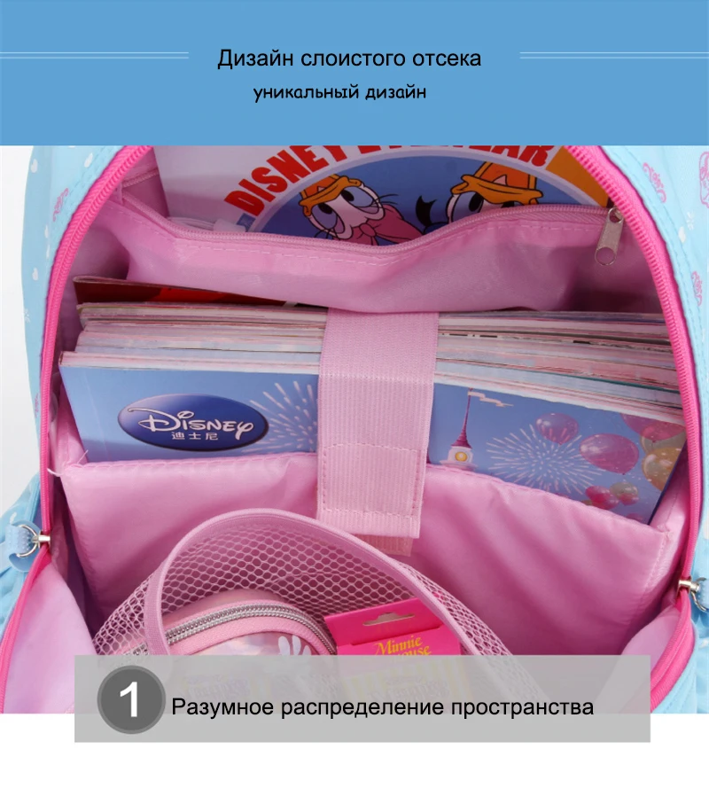 Детский рюкзак Принцессы Дисней Софии, высококачественные школьные сумки для девочек, мультяшный Школьный рюкзак, Сверхлегкий детский Ранец, класс 1-4
