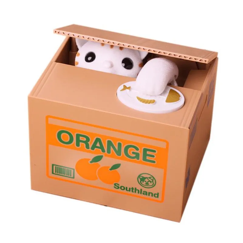 Electric Cute Cartoon Automated Lovely Cat Panda Stealing Bank Saving Box Coin Bank Gift for Children Kids Toy