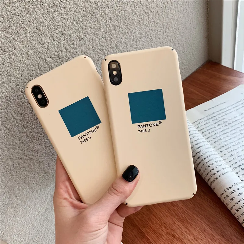 

Fashion Colorful Simple Letters Phone Case For iphone XS Max XR X Case For iphone 6 6s 7 8 plus Cover Frosted Plastic Hard Cases
