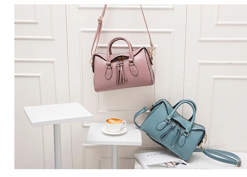 Women Pebbled Genuine Leather Handbag Women's Fashion Boston Shoulder bag Female Solid Tote Cowhide Crossbody Top-Handle Satchel (4)