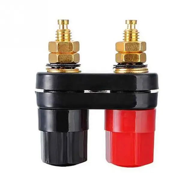 High Quality Couple Terminals Red Black Connector Amplifier Terminal Binding Post Banana Speaker Plug Jack #945