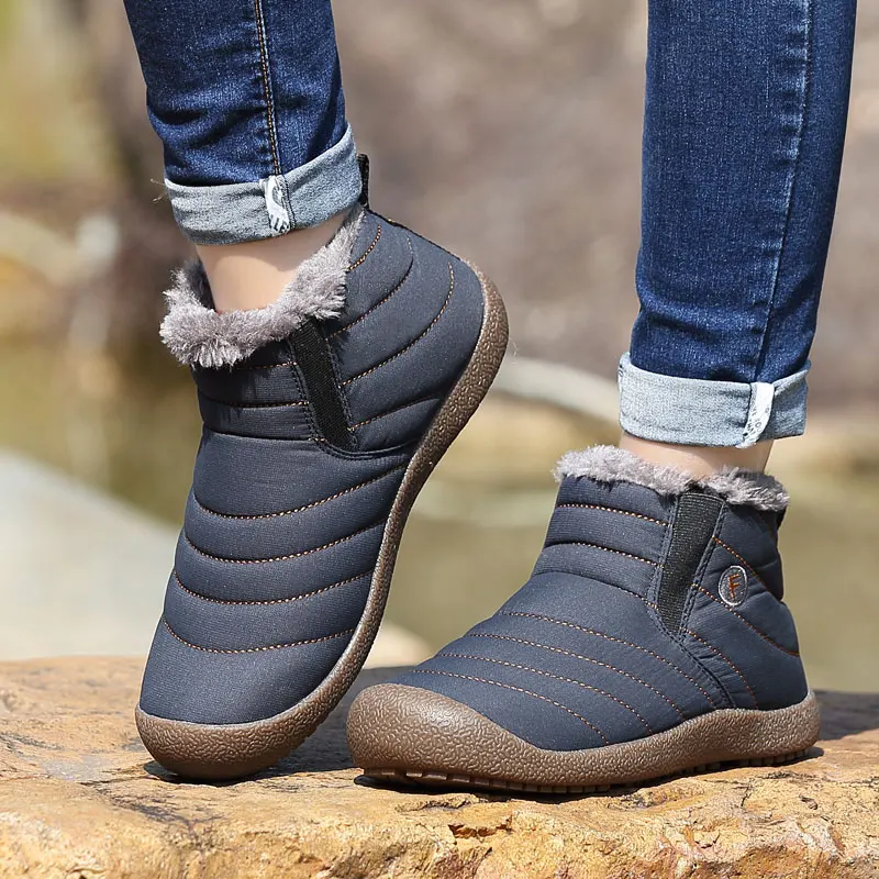 

New arrival winter plus velvet boots men's cotton boots snow boots plus velvet warm cotton shoes flat slip-on shoes