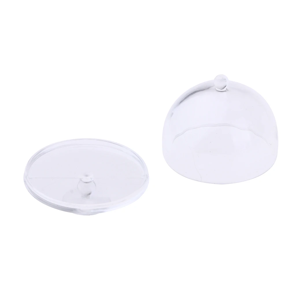 1/12 Miniature Dollhouse Acrylic Cake Plate Stand Fruit Snack Tray with Lid #2