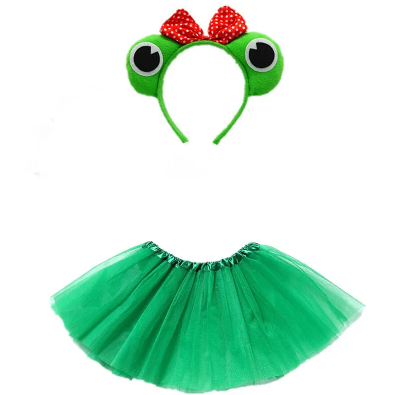 

Frog Prince Girl Cosplay Headband Tutu Skirt Set Accessories Kids Children Birthday Party Props Halloween Costume Christmas Gift