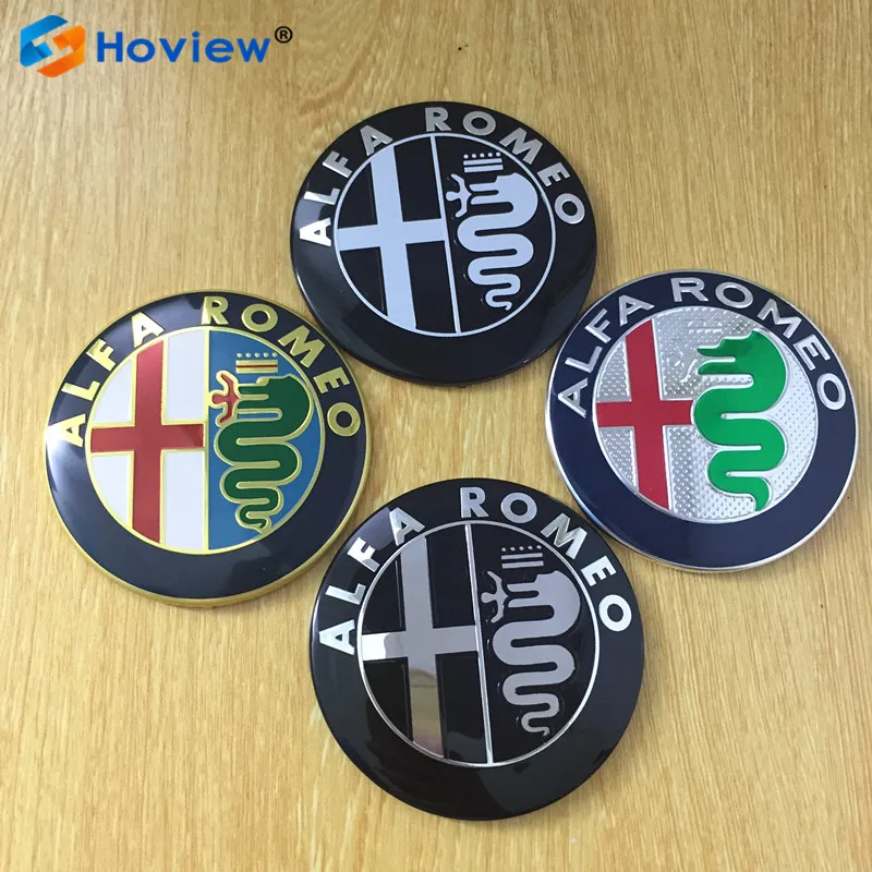 2015 Hot Sale 2pcs 74mm Alfa Romeo Car Logo Front Emblem