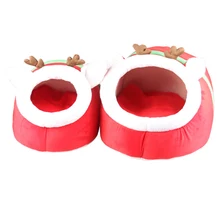 Environmental protection Red Pet Dog Bed Mat Puppy Cushion Reindeer Cat House Pet Soft Warm Kennel Blanket
