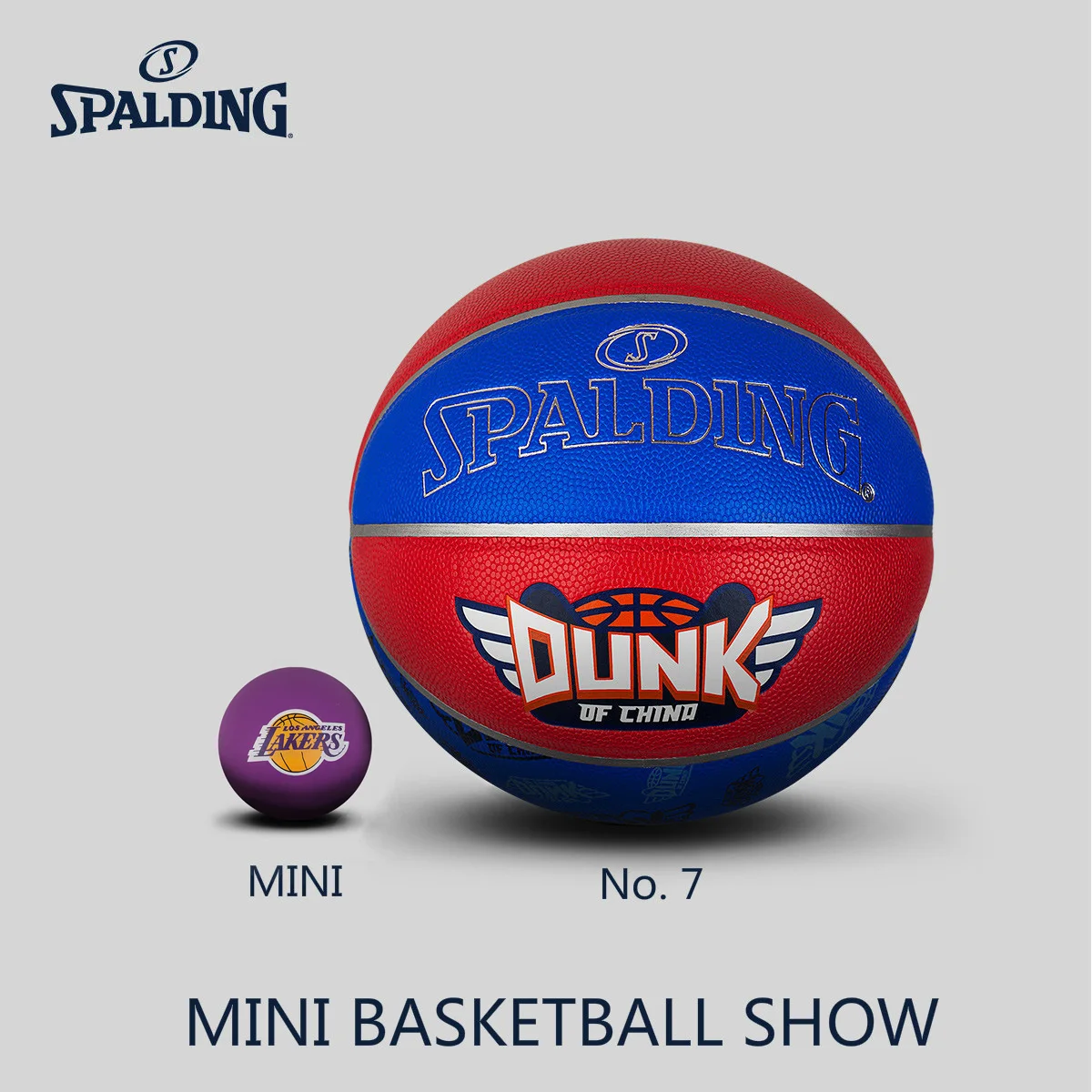 

Original Spalding Children's kids boy Basketball High Elasticity Hollow Rubber Ball NBA Team Emblem Series Rubber Mini ball