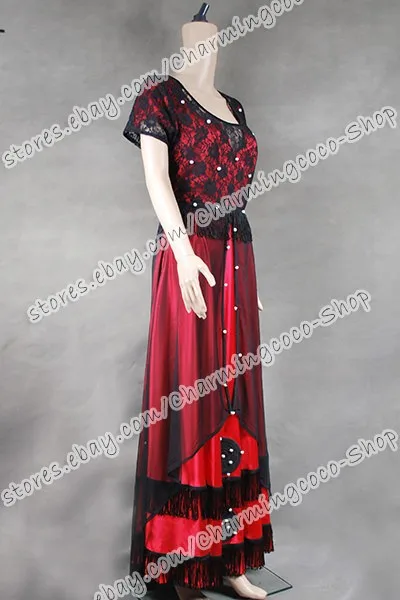 Titanic Cosplay Rose Costume Red Dress 