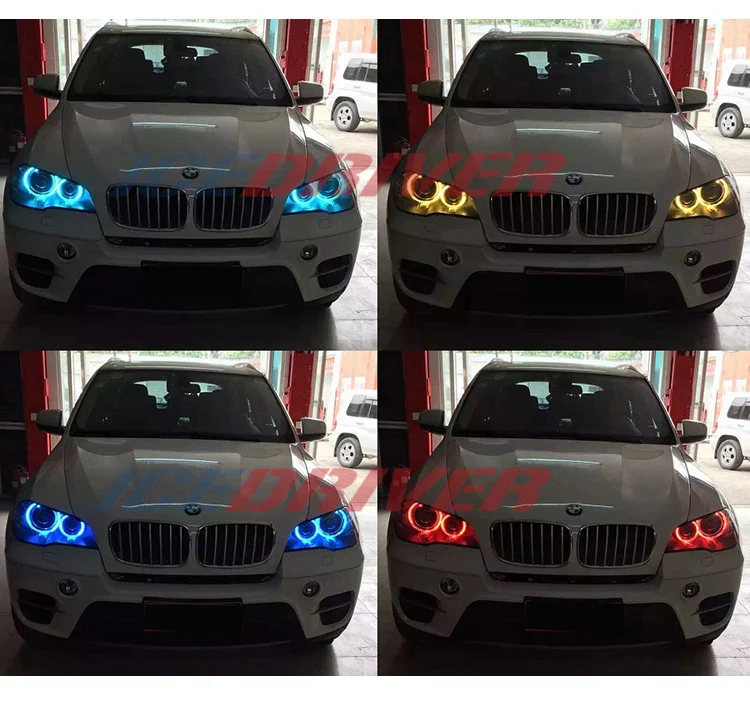 Icedriver для BMW X5 X6 серии Ангельские глазки дневные ходовые огни RGB многоцветный светодиодный доски F15 F16 дневные ходовые огни красные, синие