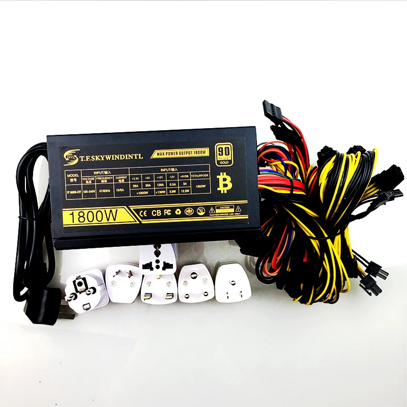 1800 واط التعدين PC امدادات الطاقة 1800 واط الكمبيوتر الطاقة PSU 24pin ل Bitcoin مينر R9 380/390 RX 470/480 RX 570 1060 ل Antminer PSU