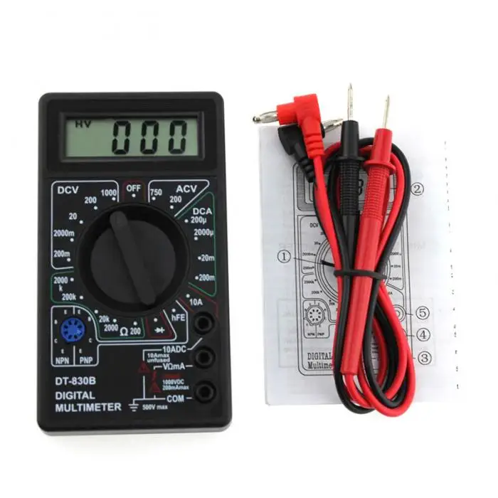 LCD Display Digital Multimeter AC/DC 750/1000V Amp Volt Ohm Meter Tester TN88