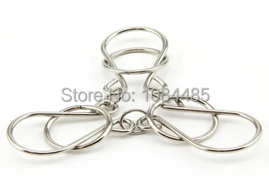 

Three Rings Metal Horseshoe Wire Puzzle Brain Teaser Game for Adults Children