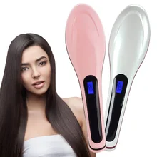 110 240V Original Escova Alisadora Fast Electric Smooth Brush Ceramic Hair Straightener Comb Flat Iron With