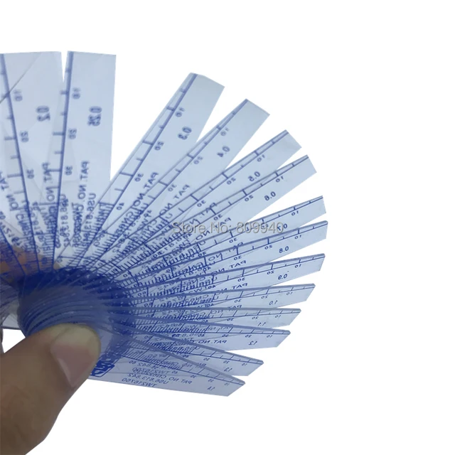 Taiwan plastic Feeler Gauges Metric Thickness Gap 0.05 1.0 1.5 2.0mm