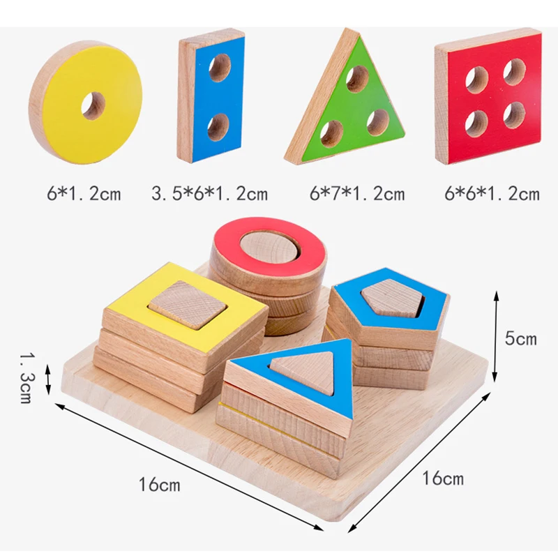 Деревянная игрушка в геометрической форме, познавательный, на поиск соответствия колонны обучающая доска Детские Развивающие головоломки строительные блоки игрушки для детей