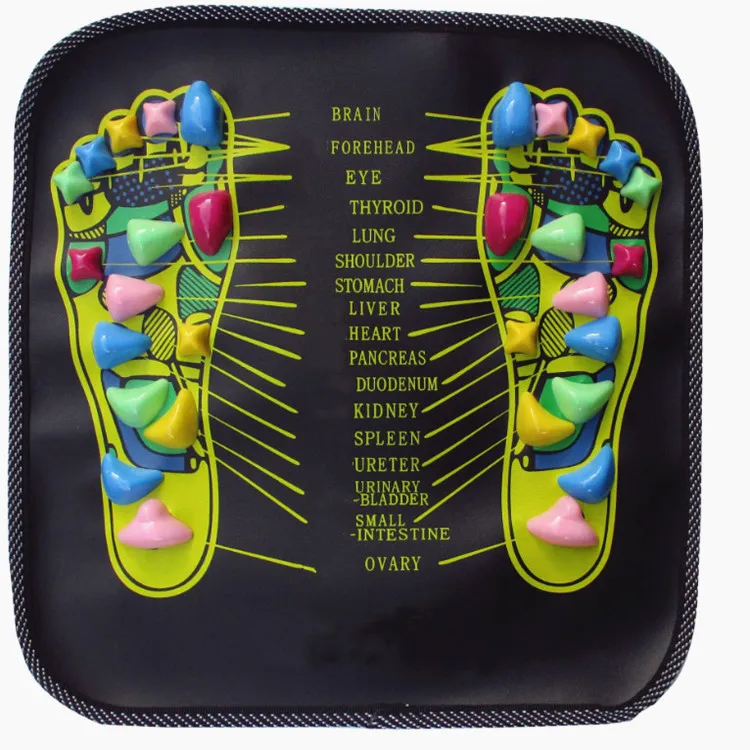 

1 Piece Acupuncture Cobblestone Colorful Foot Reflexology Walk Stone Square Foot Massager Cushion For Relax Body