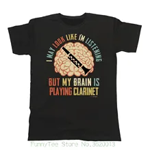 Mens / Ladies Unisex T-shirt My Brain Is Playing Clarinet Music Instrument