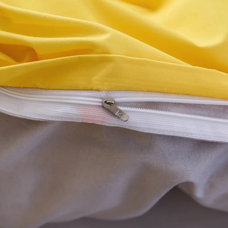 Новые продукты время искусство желтый постельные принадлежности наборы пододеяльник набор Soild кровать двойной лист Королева Король Размер