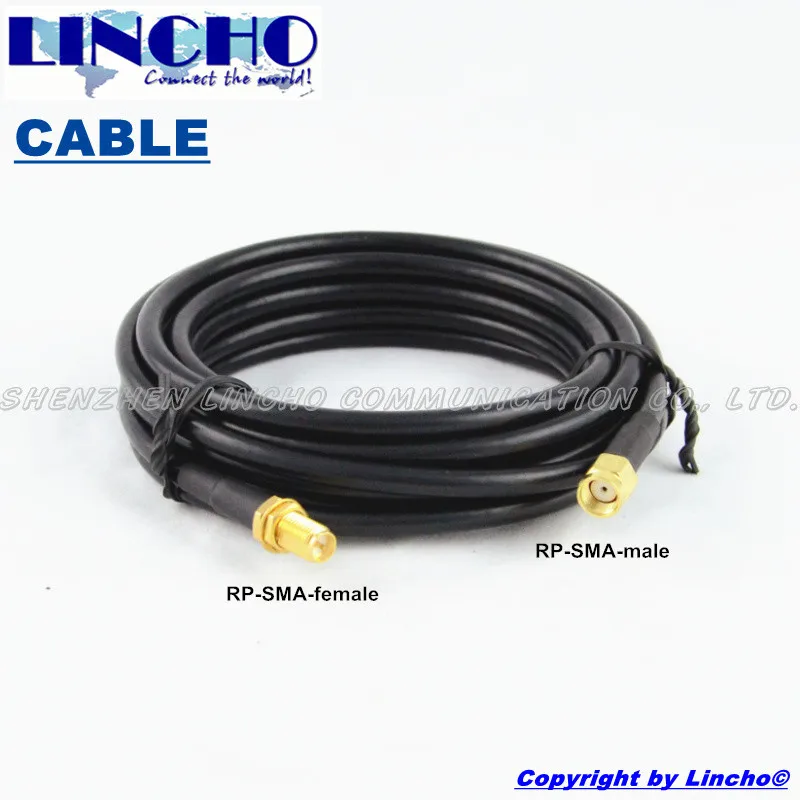 3m coaxial cable rg58 WIFI 2.4ghz router Antenna extension cable, rp
