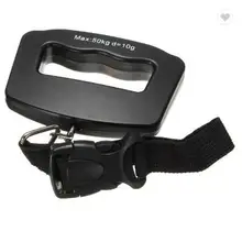 Черный светодио дный светодиодный цифровой 50 кг ремень висит электронные путешествия весом чемодан весы